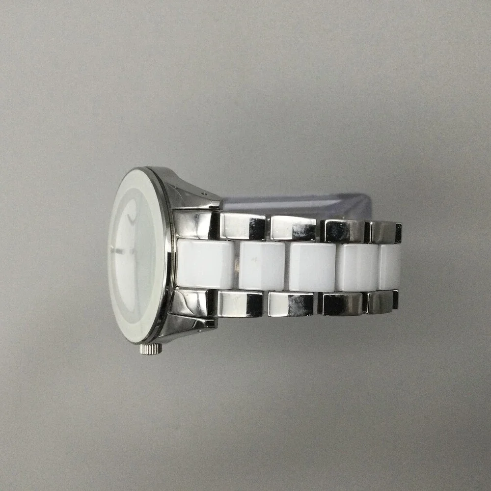 Anne Klein Diamond Women Watch 38mm Silver White Bracelet AK/1487 New Battery 7